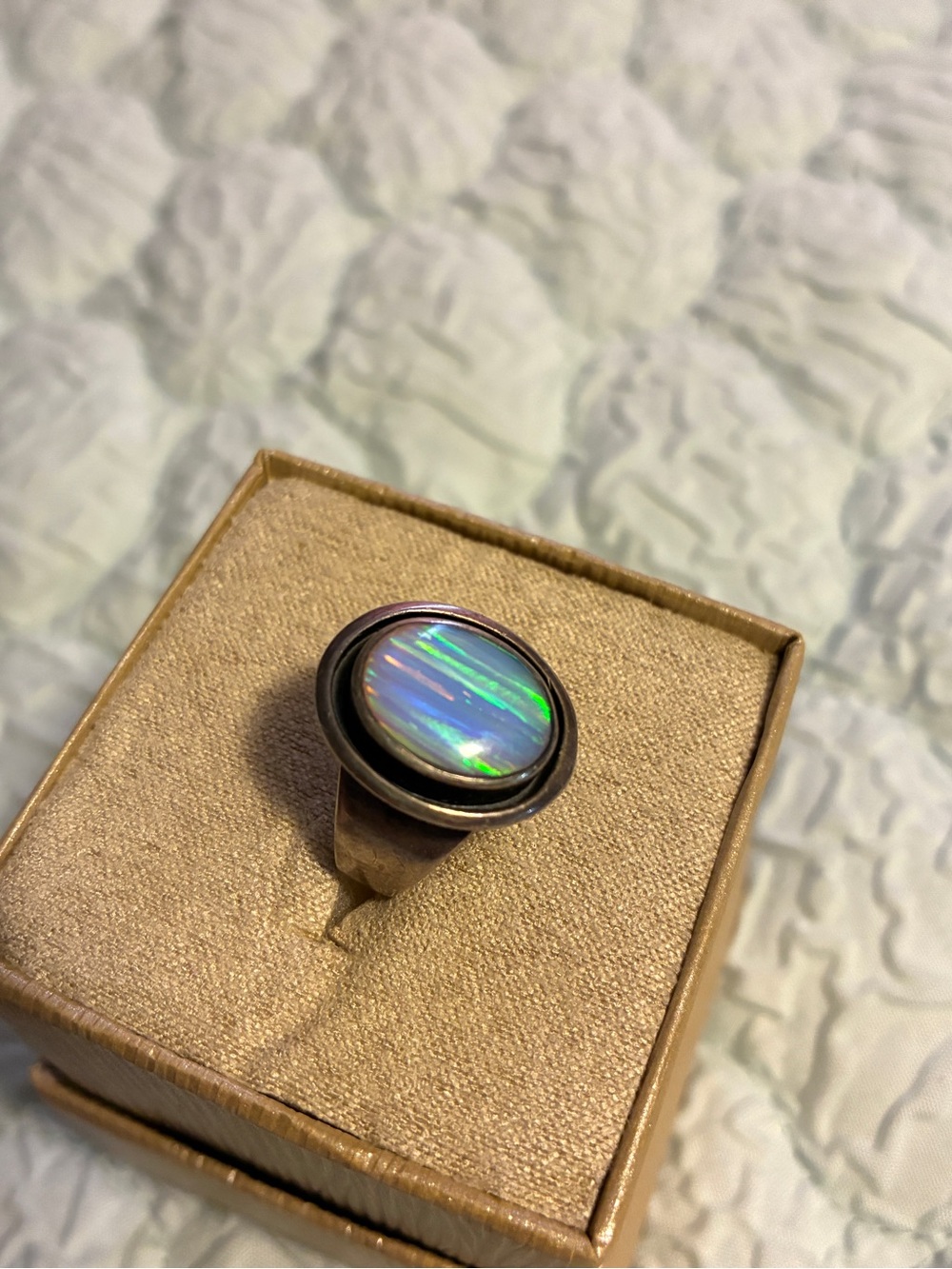Navajo OTT Sterling Opal Vintage Ring - Picture 7 of 7